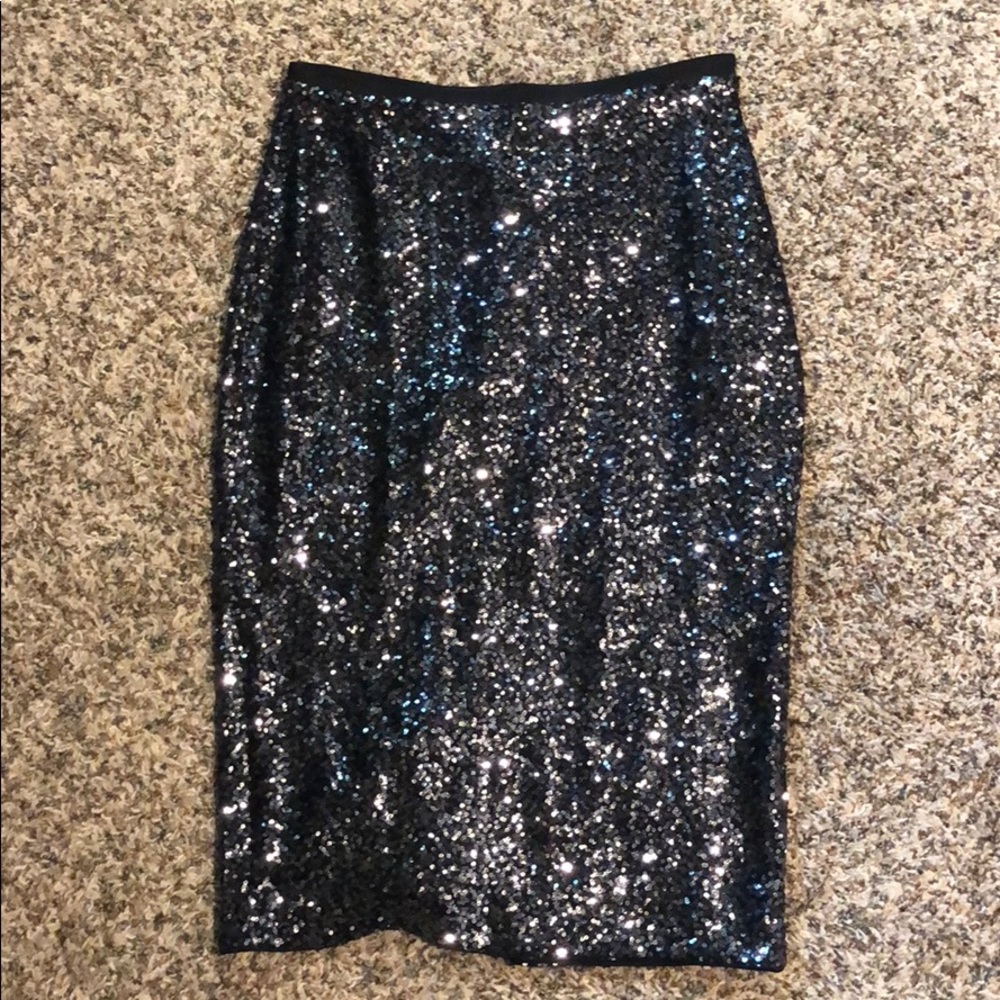 Express Sequin Pencil Skirt